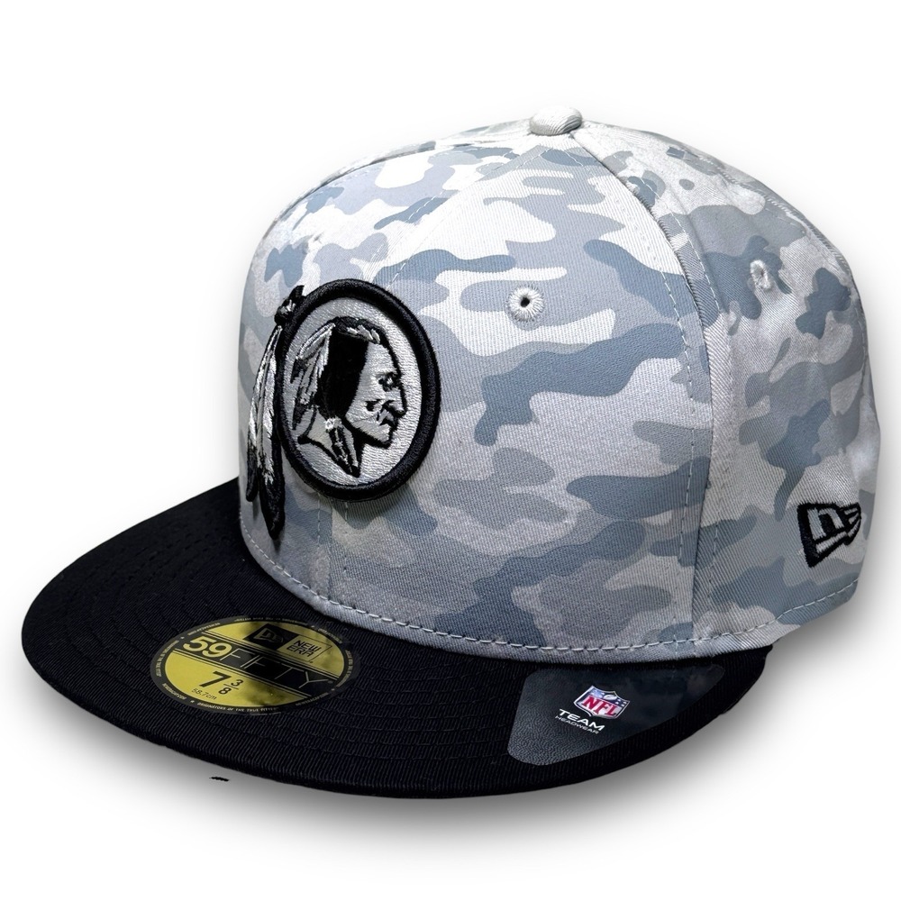 New Era 59Fifty Washington Redskins NFL Fitted Hat 7‎ 3/8 Snow Camo NWT RARE